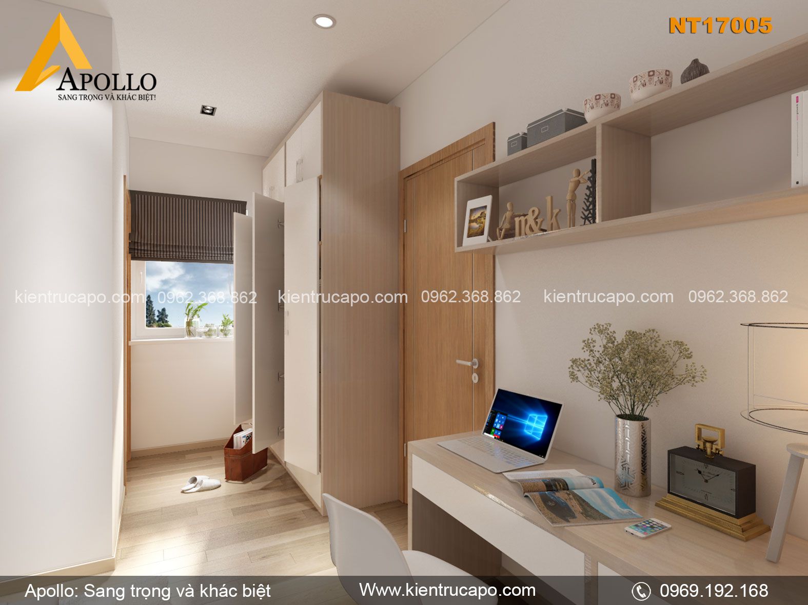 Mẫu thiết kế chung cư hiện đại đơn giản (NT17005)